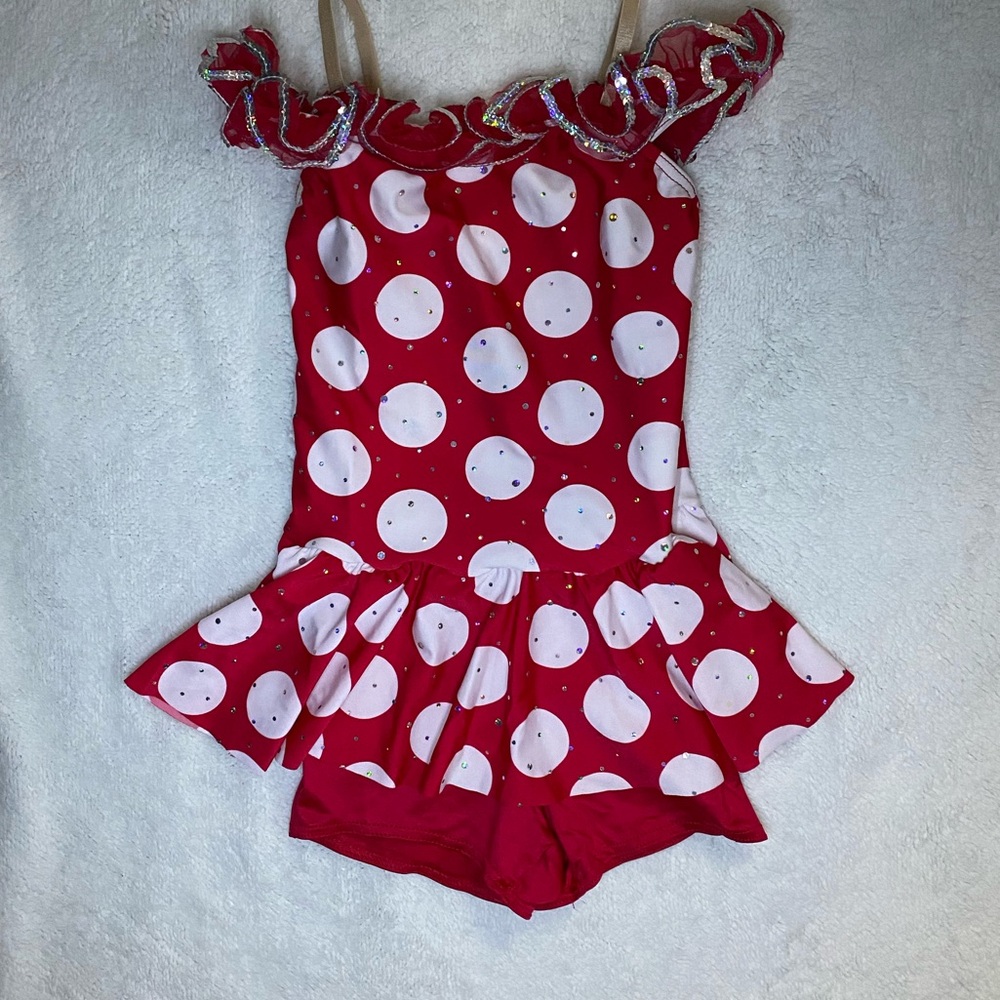 Red with White Polka Dots Children’s Dance Costumes by Weissman